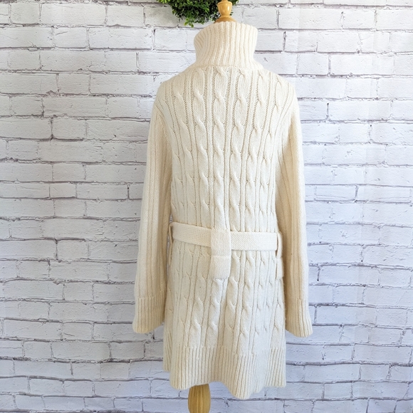 COLUMBIA Knit Long Cozy Mock Neck Button Down Cardigan Sweater Jacket - Picture 4 of 14